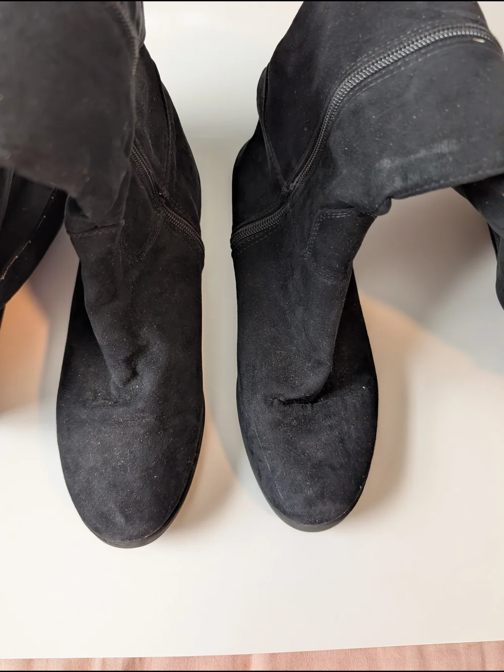 Black Over-the-Knee Fold-Top Women's Boots